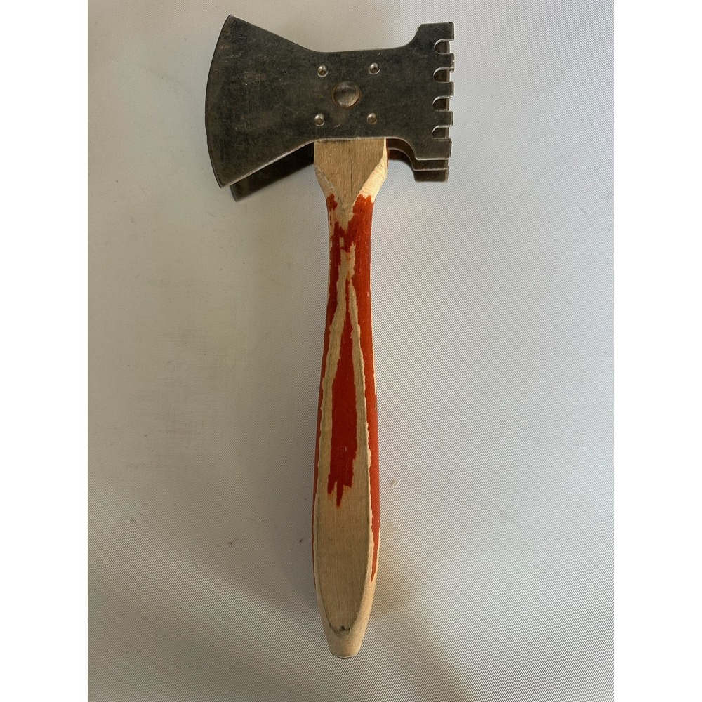 Vintage Metal Dual Headed Meat Tenderizer Axe Kitchen Tool Wooden Handle